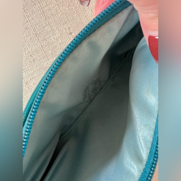 Coach teal blue suede wristlet with beading design. - Picture 3 of 4